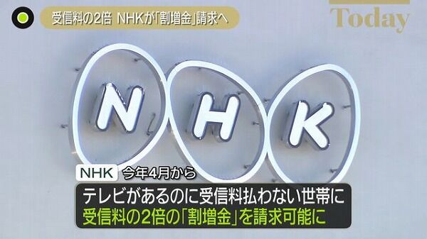 NHK受信料払わない世帯に「割増金」請求へ　4月から