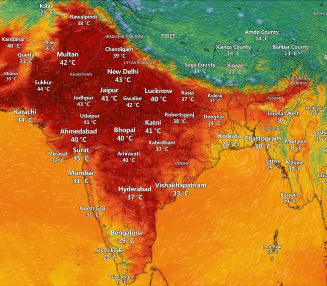 【画像】インドまだ5月なのに全域で40度超えの猛暑で終わる